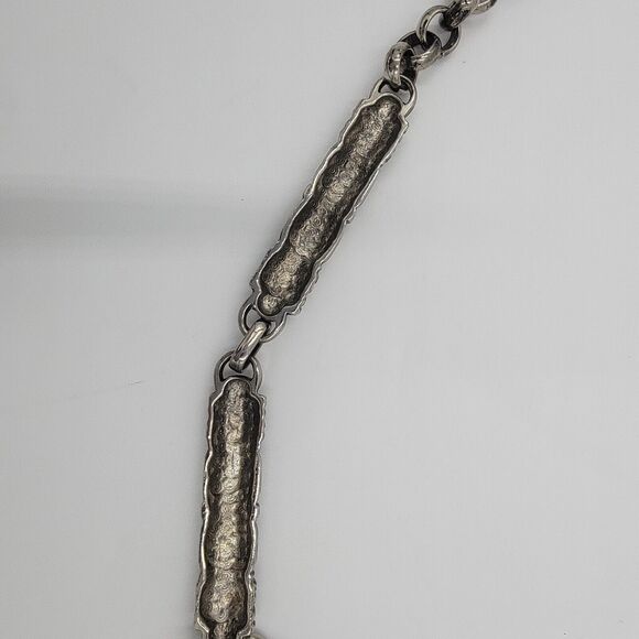Women Small Vintage Half Barrel Oxidized Sterling Silver Chain Belt Belly Chain main image 5